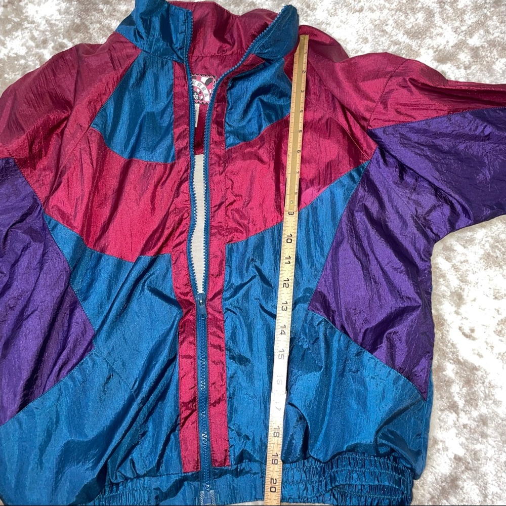 80's/90's Nylon vintage zip up windbreaker, fits woman xs - Picture 4 of 7